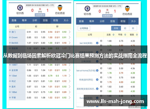 从数据到临场因素解析欧冠冷门比赛结果预测方法的实战指南全流程